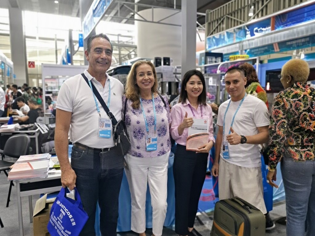 With buyers from Latin America at our booth